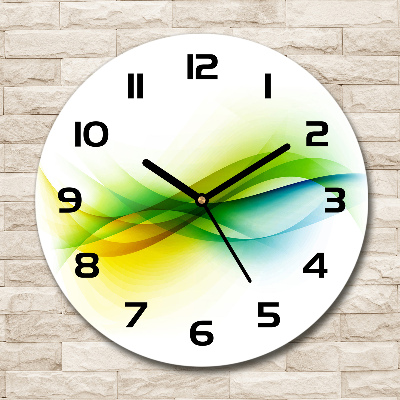 Ronde glas klok Abstracte golven