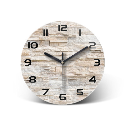 Ronde glazen wandklok Bakstenen muur