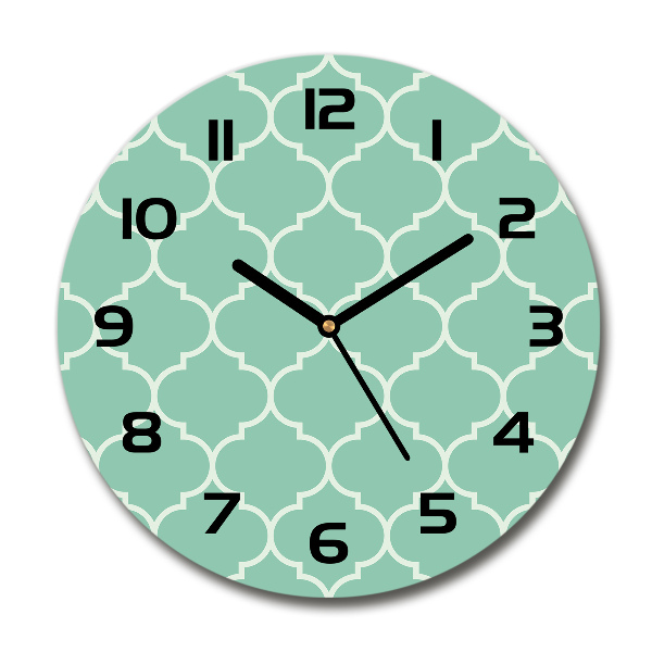 Ronde glas klok Marokkaanse achtergrond