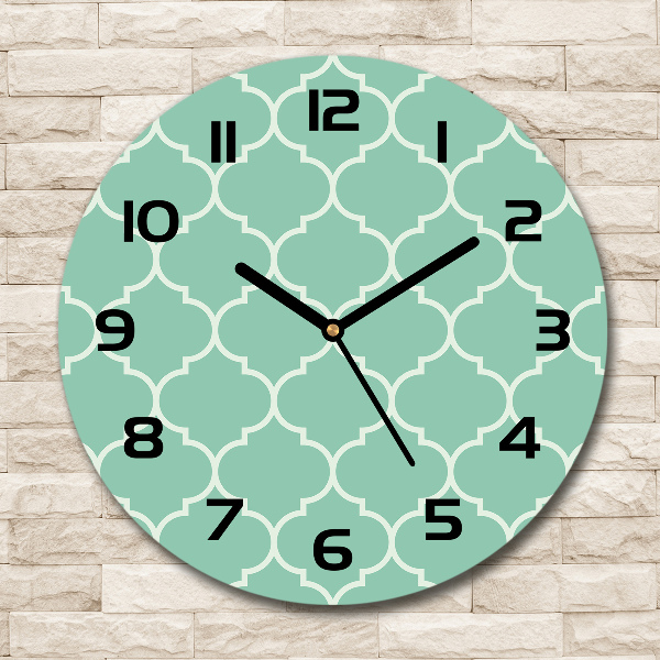 Ronde glas klok Marokkaanse achtergrond