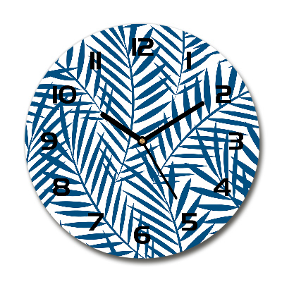 Ronde glas klok Palmbladeren