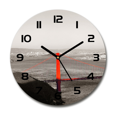 Ronde glazen wandklok San Francisco-brug