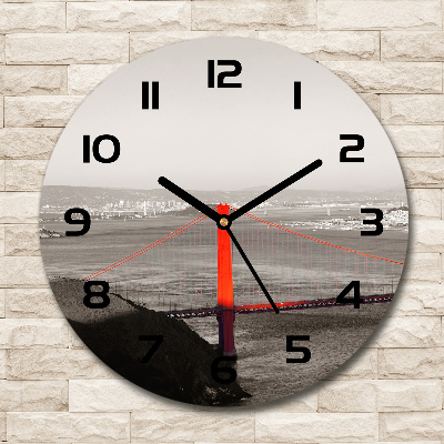 Ronde glazen wandklok San Francisco-brug