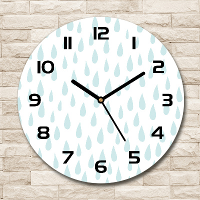 Ronde glas klok Druppels