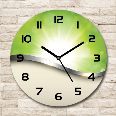 Ronde glas klok Groene abstractie