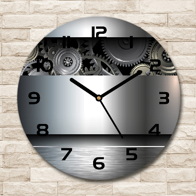 Ronde glazen klok Tandwielen abstractie