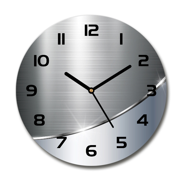 Ronde glazen wandklok Metaalabstractie