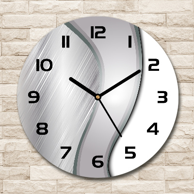 Ronde glas klok Metaalabstractie