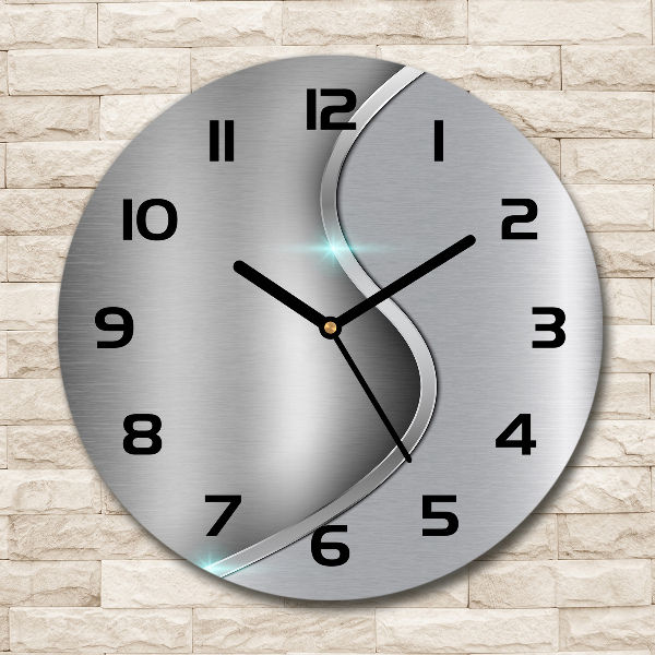 Ronde glazen klok Metaalabstractie