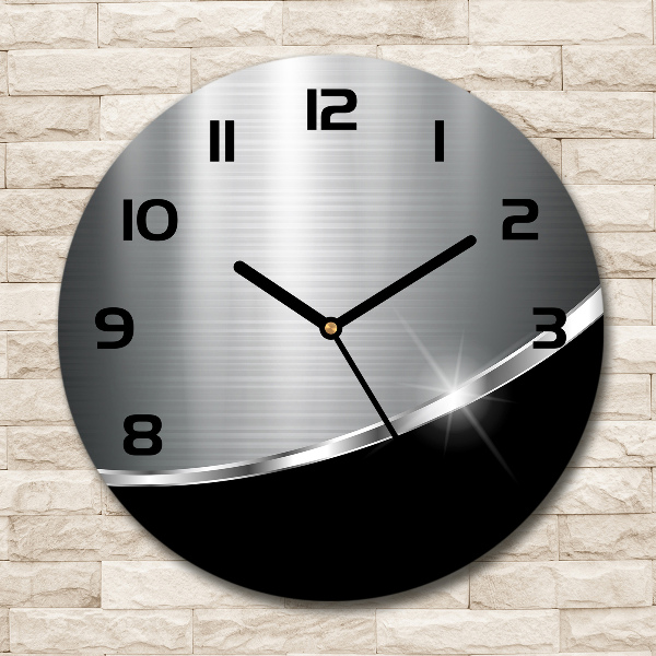 Ronde glas klok Metaalabstractie