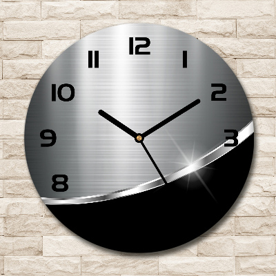 Ronde glas klok Metaalabstractie