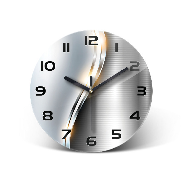 Ronde glas klok Metaalabstractie