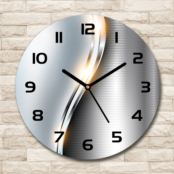 Ronde glas klok Metaalabstractie