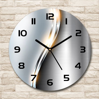 Ronde glas klok Metaalabstractie