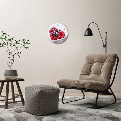 Ronde glas klok Frambozen en bosbessen