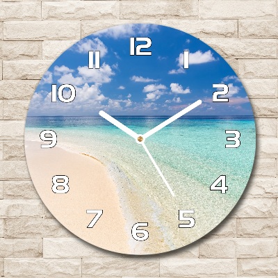 Ronde glas klok Strand op de Malediven