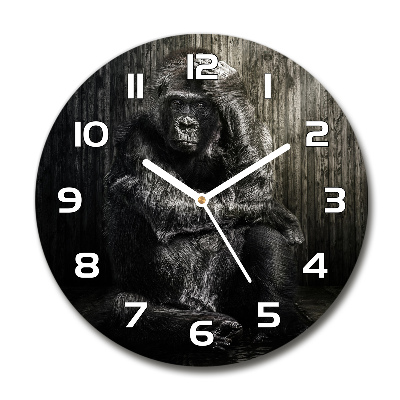 Ronde glas klok Gorilla