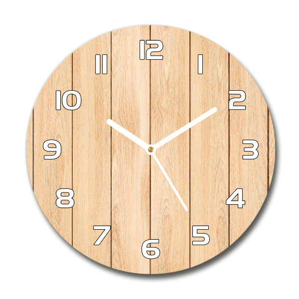 Ronde glas klok Houten achtergrond