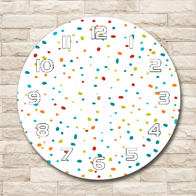 Ronde glas klok Kleurrijke stippen