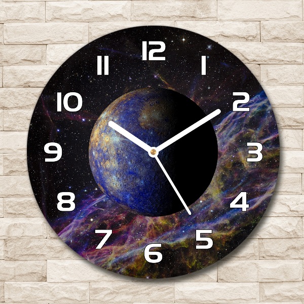 Ronde glazen wandklok Kwik