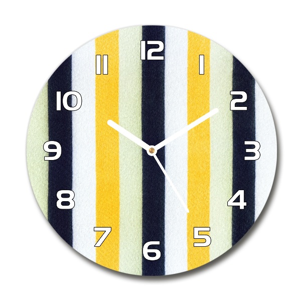 Ronde glazen wandklok Gestreepte achtergrond