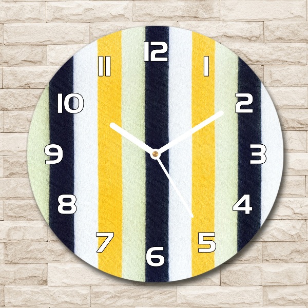 Ronde glazen wandklok Gestreepte achtergrond