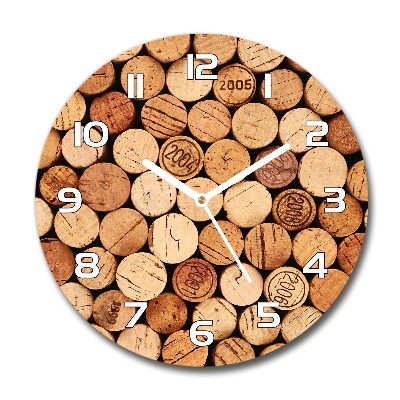 Ronde glas klok Wijnkurken