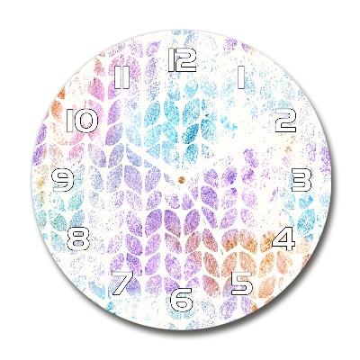 Ronde glas klok Kleurrijke bladeren