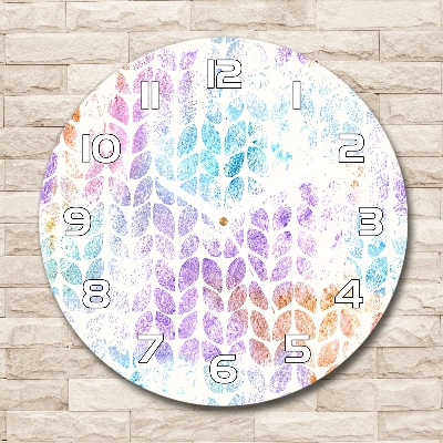 Ronde glas klok Kleurrijke bladeren