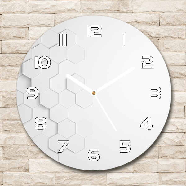 Ronde glazen klok Achtergrond met zeshoeken