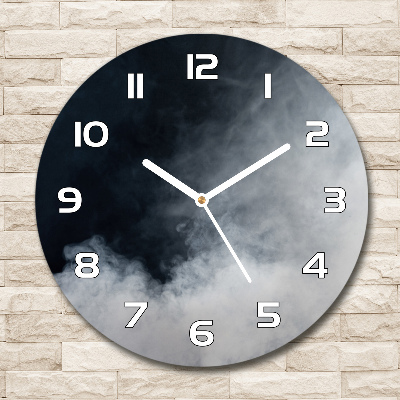 Ronde glazen klok Witte rook