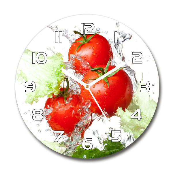 Ronde glas klok Tomaten en sla