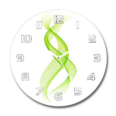 Ronde glazen wandklok Kleurrijke golven