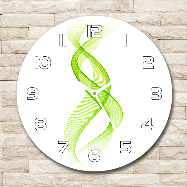 Ronde glazen wandklok Kleurrijke golven