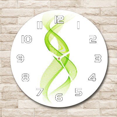 Ronde glazen wandklok Kleurrijke golven