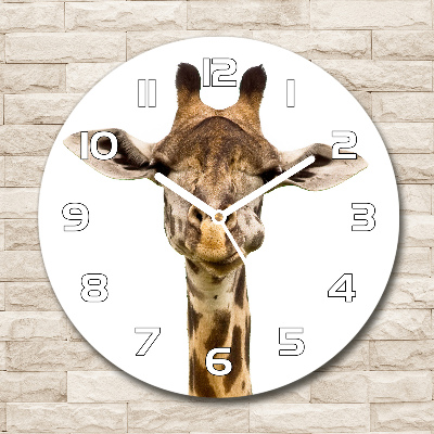 Ronde glazen klok Giraffe