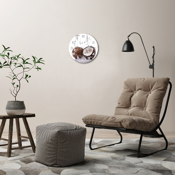 Ronde glazen klok Kokosnoot en water