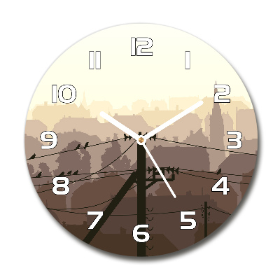 Ronde glazen klok Stroomleiding van de stad