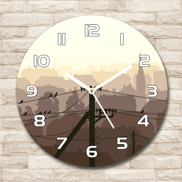 Ronde glazen klok Stroomleiding van de stad