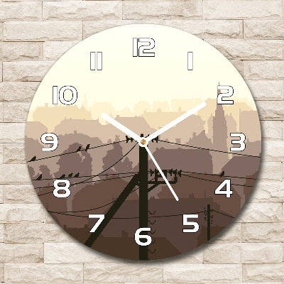 Ronde glazen klok Stroomleiding van de stad