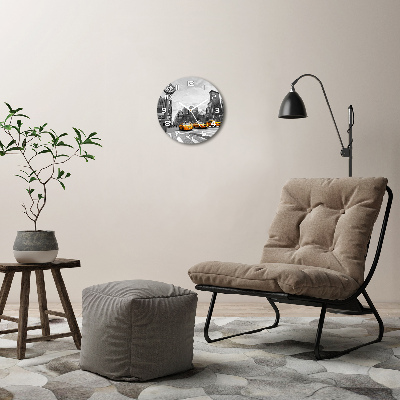 Ronde glazen wandklok New Yorkse taxi's