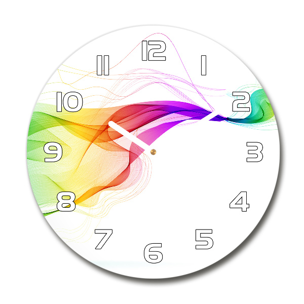 Ronde glas klok Kleurrijke abstractie