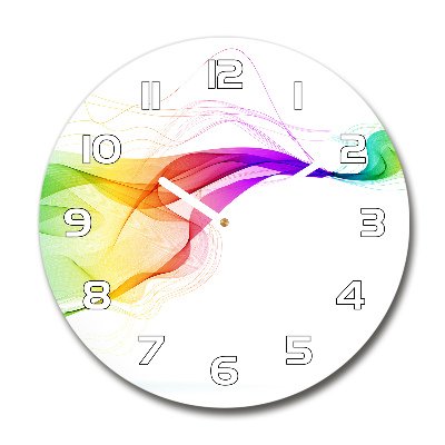 Ronde glas klok Kleurrijke abstractie