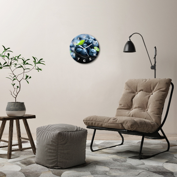 Ronde glas klok Bessen