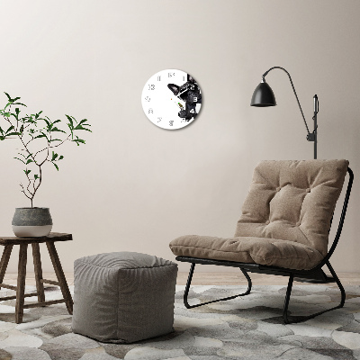 Ronde glazen wandklok Martini Dog