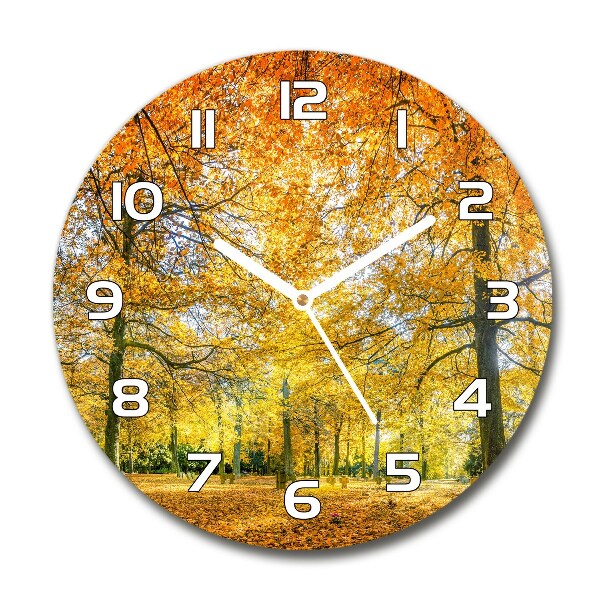 Ronde glazen klok Bos in de herfst
