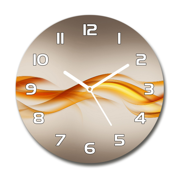 Ronde glazen wandklok Abstracte golven