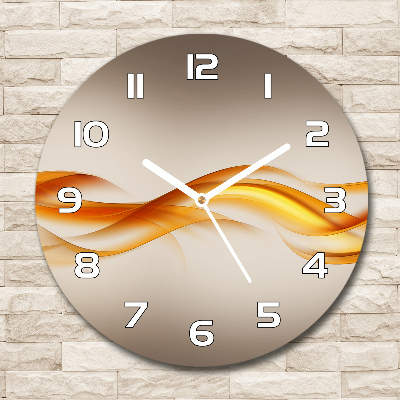 Ronde glazen wandklok Abstracte golven