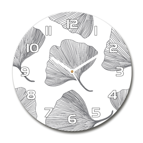 Ronde glas klok Ginkgo