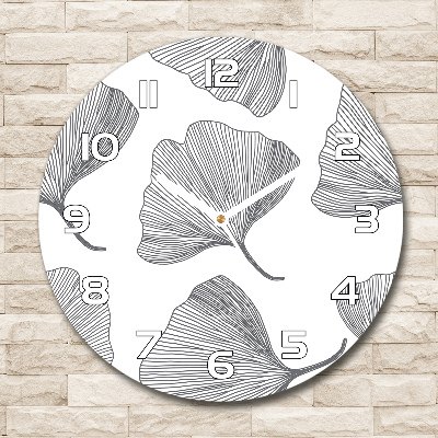 Ronde glas klok Ginkgo